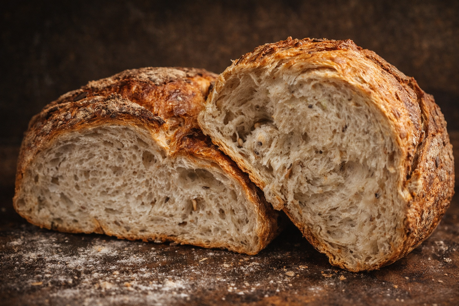 Hogaza rústica de pan de masa madre artesanal en Valdemoro