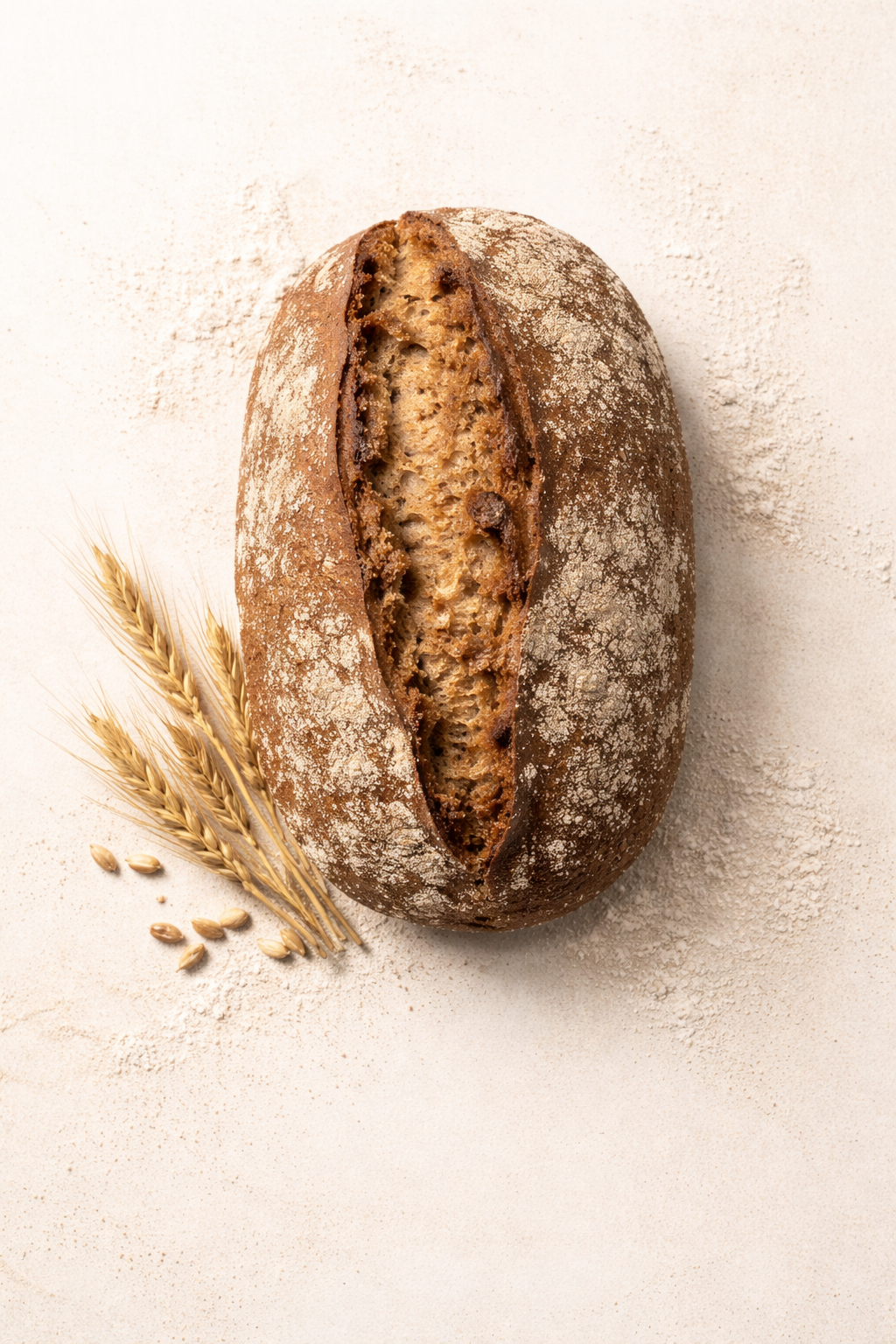 Pan integral artesanal de masa madre