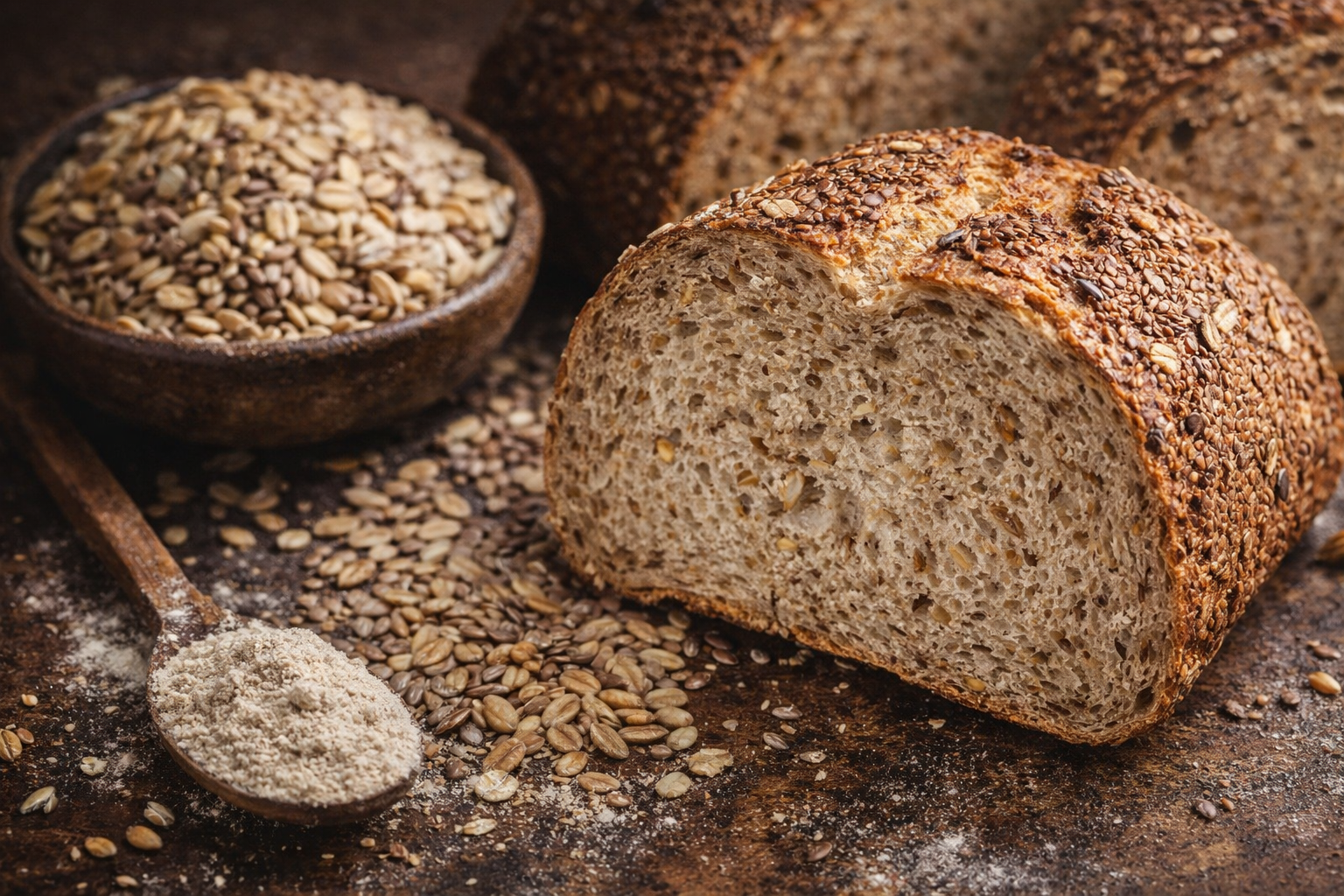 Pan integral y cereales en panadería artesanal de Valdemoro