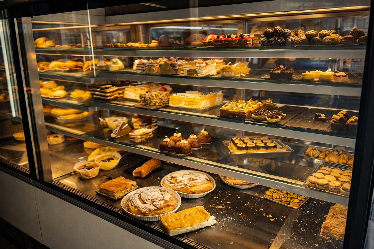 Vitrina de bollería y pastelería artesanal en Valdemoro